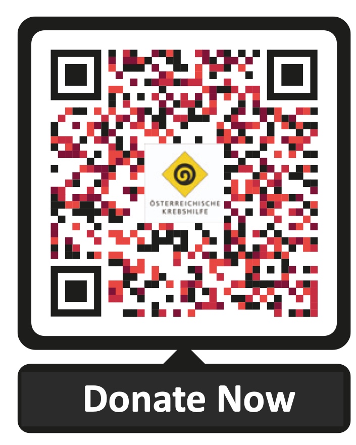 QR code: Donate now to Austrian Cancer Aid Salzburg