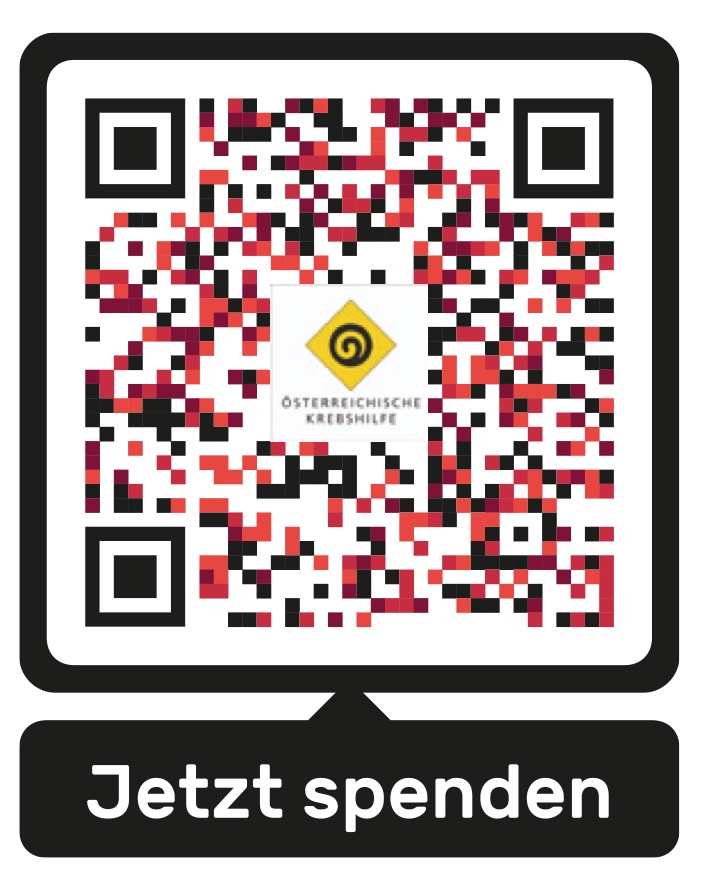 QR-Code: Jetzt spenden bei der Österreichischen Krebshilfe Salzburg